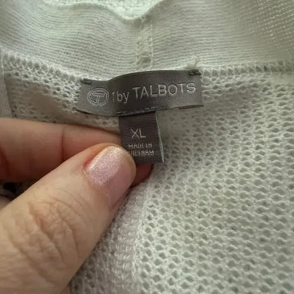 XL Talbots White Lightweight Cardigan - Picture 4 of 6